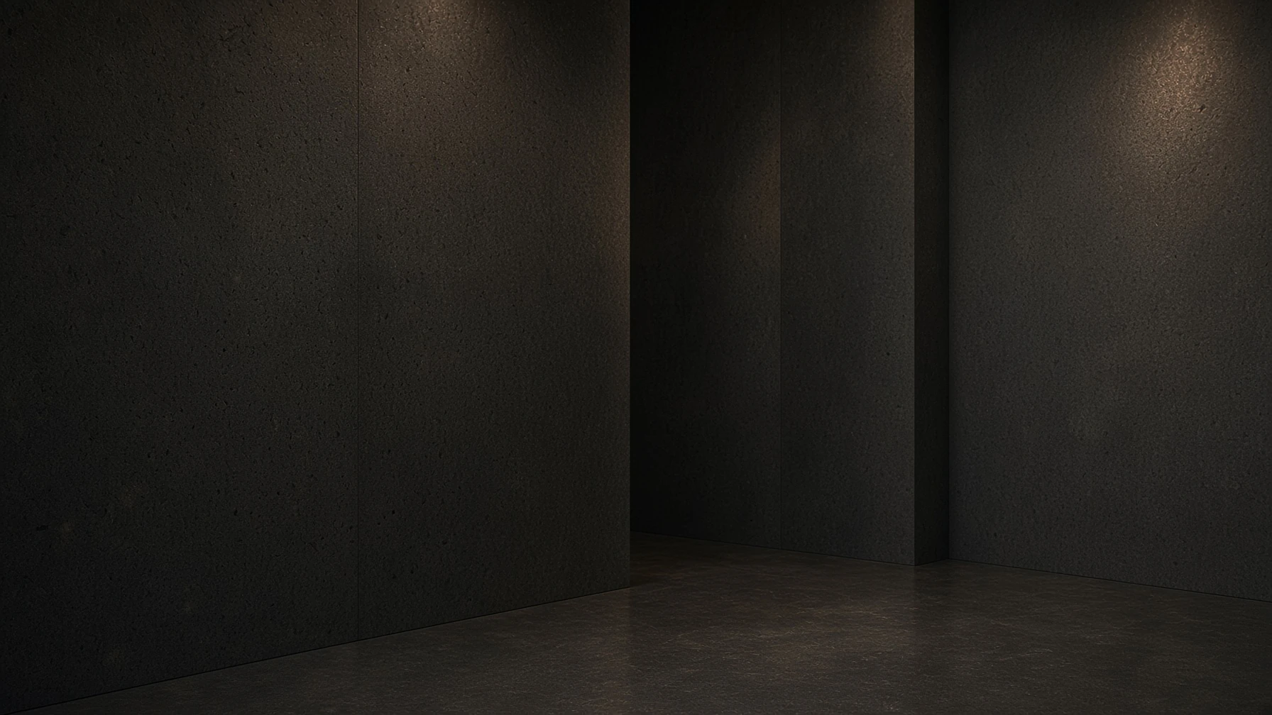 The DOOJMAN charcoal stone gallery, an empty architectural backdrop